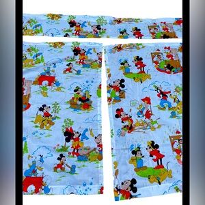 Set of 2 Vintage Disney Curtains Panels Nursery Child’s Play Room 80s Colorful